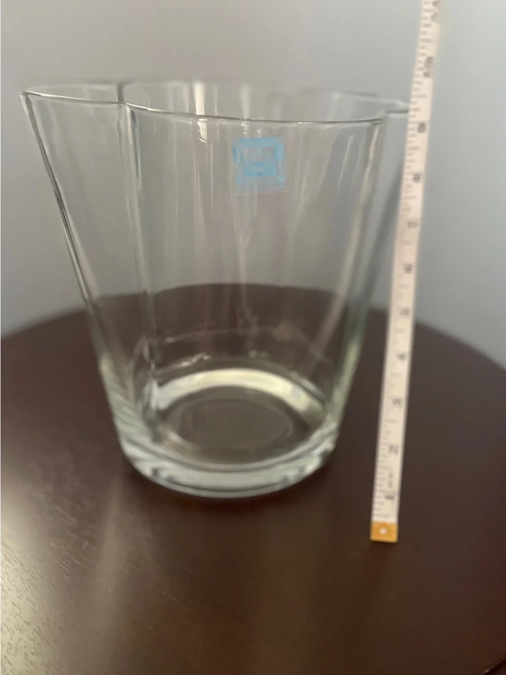 NWT Caldier Italian Clover Shape Clear Glass Vase 9